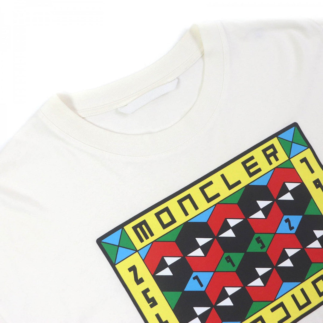 MONCLER GENIUS 2 Short sleeve T-shirt H10928C00003 Main: 100% cotton, Part: 100% cotton Off-white multicolor mens XL Used Authentic