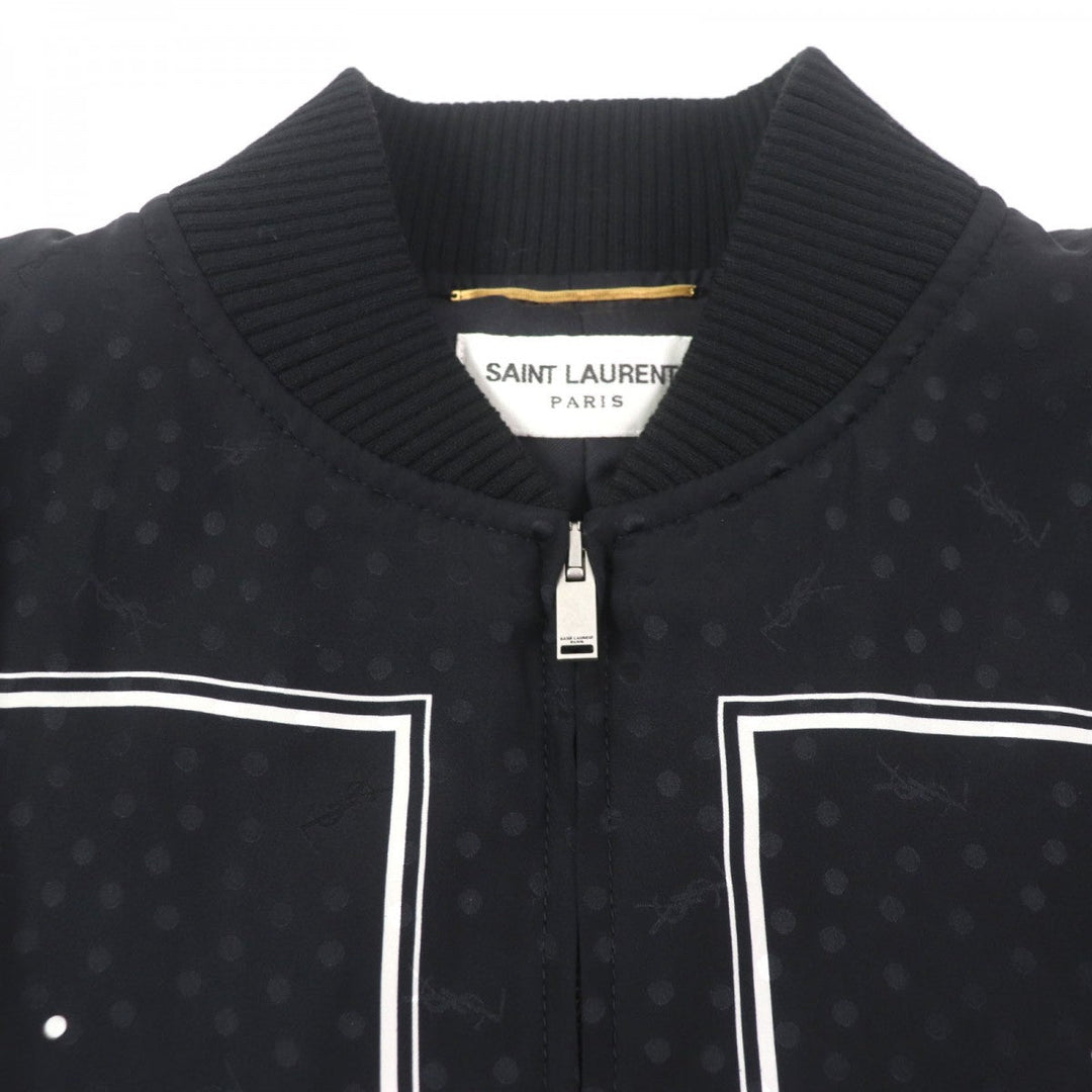 SAINT LAURENT PARIS Bomber jacket 670845 silk black 36