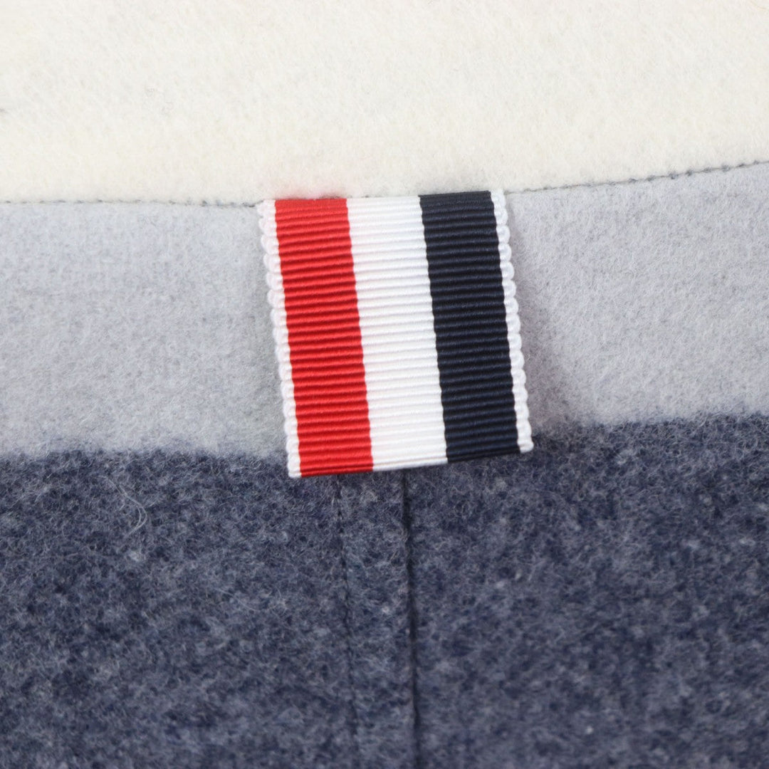 THOM BROWNE pea coat MOC760X00076 Outer: 100% wool, Part: 100% polyester, Fur: beaver, Lining: 100% cupra Light gray navy mens 2 Used Authentic