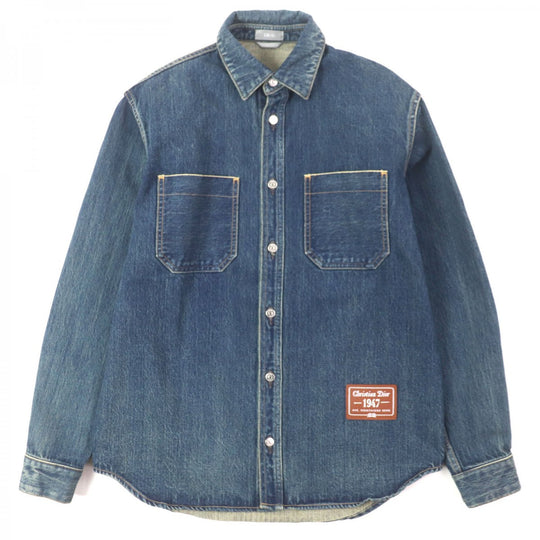 Dior HOMME Denim Jacket 113D585BY513 Outer material: 100% cotton, Leather part: 100% cowhide Indigo mens 38 Used Authentic