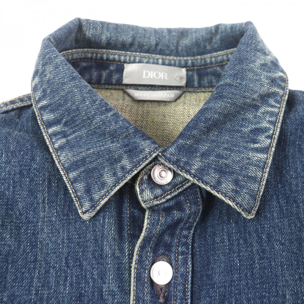 Dior HOMME Denim Jacket 113D585BY513 Outer material: 100% cotton, Leather part: 100% cowhide Indigo mens 38 Used Authentic