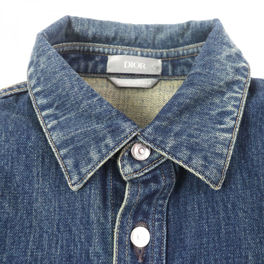 Dior HOMME Denim Jacket 113D585BY513 Outer material: 100% cotton, Leather part: 100% cowhide Indigo mens 38 Used Authentic