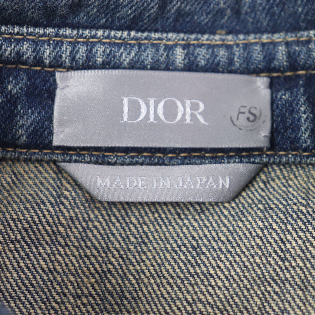 Dior HOMME Denim Jacket 113D585BY513 Outer material: 100% cotton, Leather part: 100% cowhide Indigo mens 38 Used Authentic
