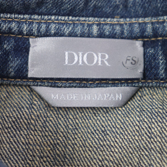 Dior HOMME Denim Jacket 113D585BY513 Outer material: 100% cotton, Leather part: 100% cowhide Indigo mens 38 Used Authentic