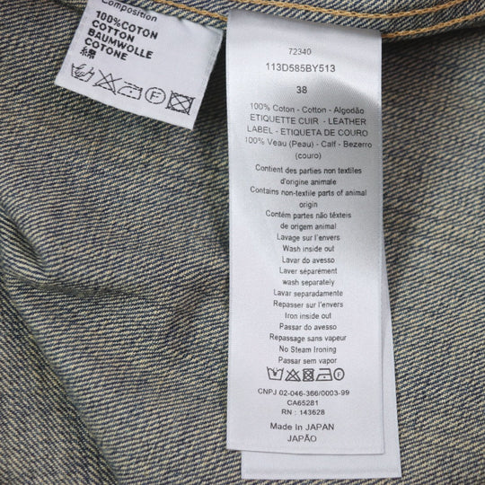 Dior HOMME Denim Jacket 113D585BY513 Outer material: 100% cotton, Leather part: 100% cowhide Indigo mens 38 Used Authentic