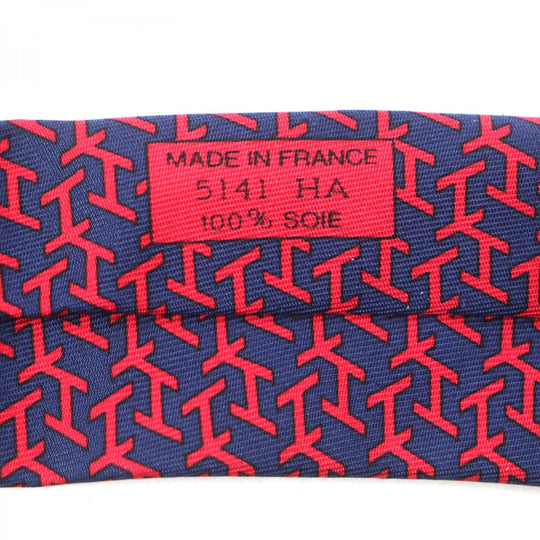 HERMES tie Main: 100% silk Red mens Used Authentic