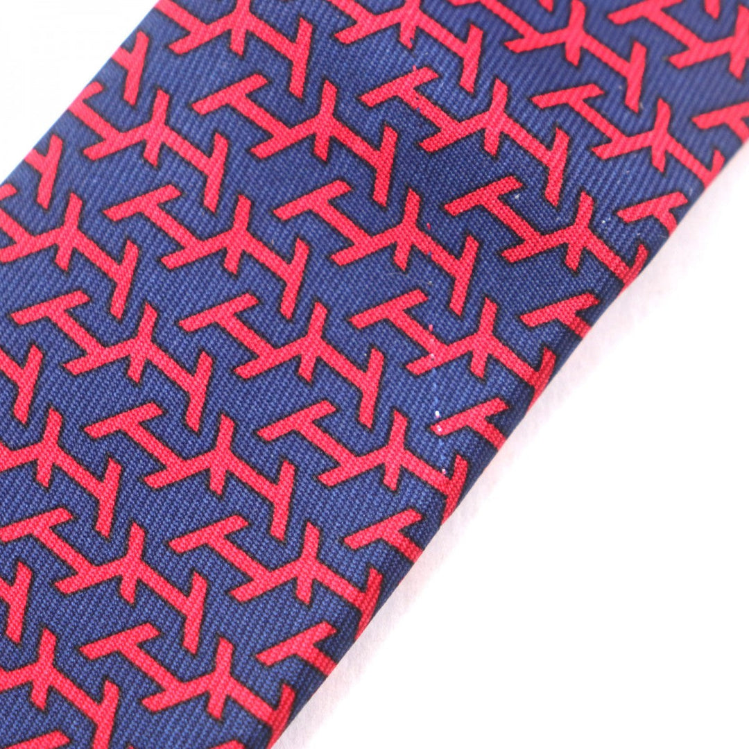 HERMES tie Main: 100% silk Red mens Used Authentic