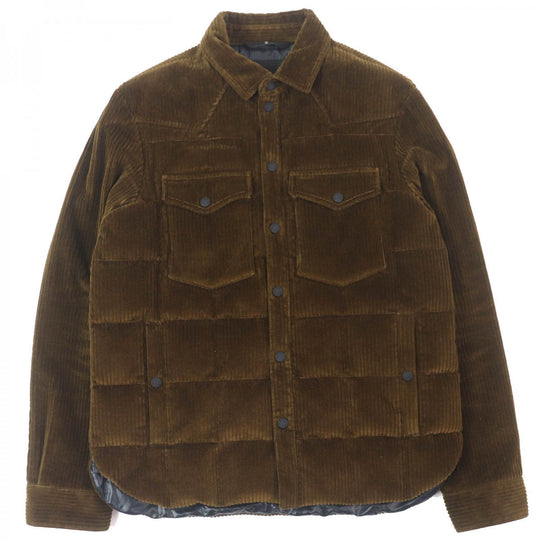 MONCLER GRENOBLE Down jacket Main: 98% cotton, Main: 2% polyurethane, Lining: 100% polyester, Filling: 90% down, Filling: 10% feather Brown GELT mens 2 Used Authentic