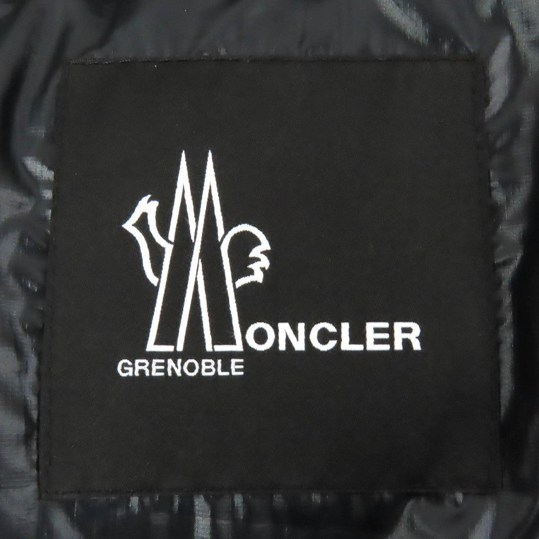 MONCLER GRENOBLE Down jacket Main: 98% cotton, Main: 2% polyurethane, Lining: 100% polyester, Filling: 90% down, Filling: 10% feather Brown GELT mens 2 Used Authentic