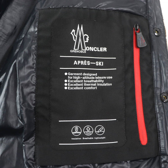 MONCLER GRENOBLE Down jacket Main: 98% cotton, Main: 2% polyurethane, Lining: 100% polyester, Filling: 90% down, Filling: 10% feather Brown GELT mens 2 Used Authentic