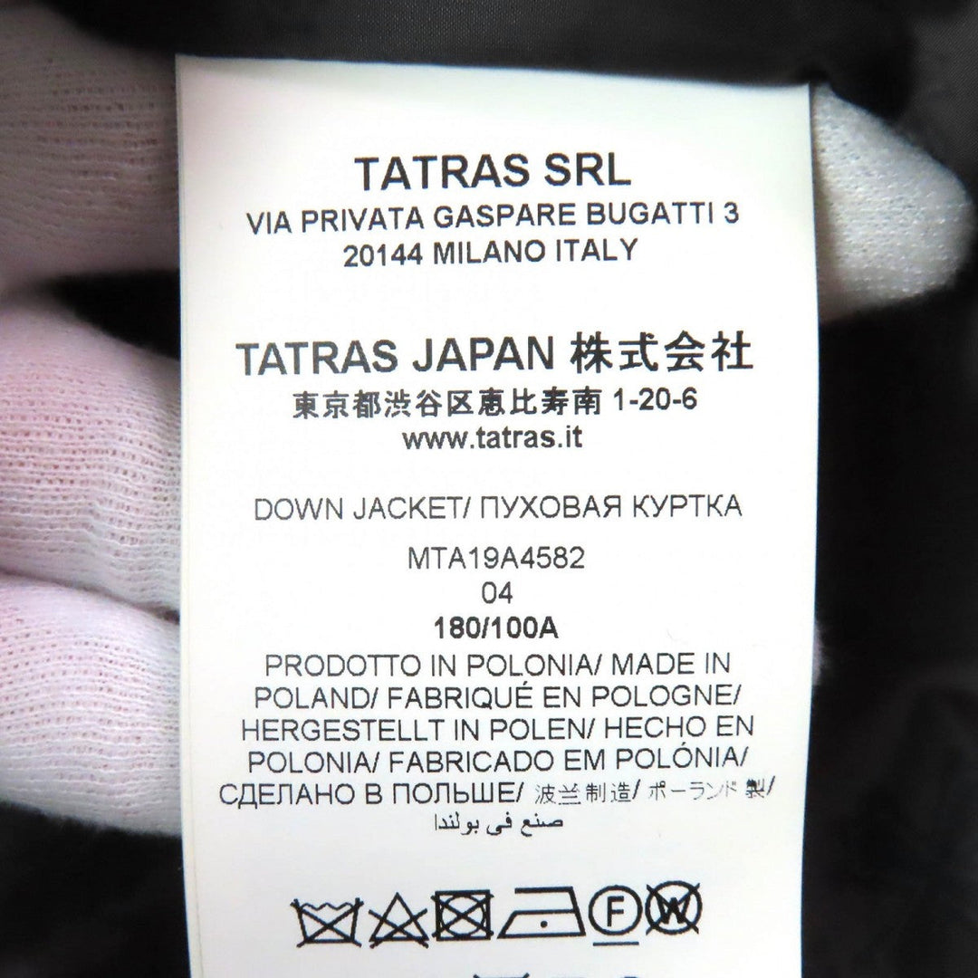 TATRAS Down jacket MTA19A4582 Outer: 100% wool, Filling: 90% down, Filling: 10% feather, Lining: 100% nylon, Part: 100% nylon black R line MERANO mens Used Authentic