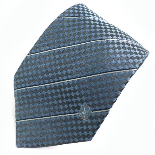 LOUIS VUITTON tie M67978 Main: 100% silk blue Kravat Ek mens Used Authentic