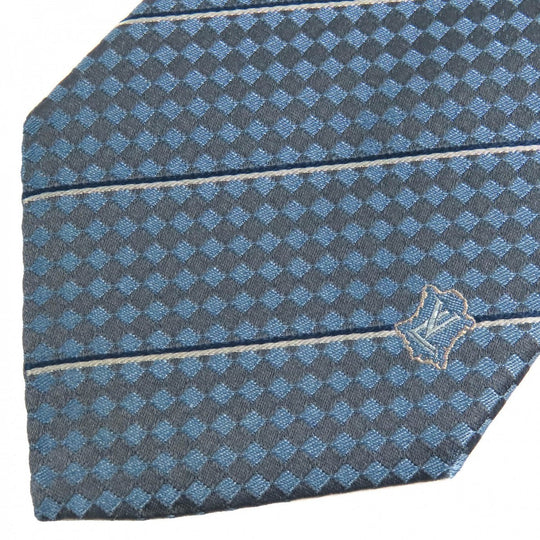 LOUIS VUITTON tie M67978 Main: 100% silk blue Kravat Ek mens Used Authentic