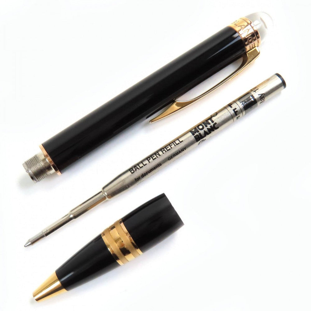 MONTBLANC Ballpoint pen Resin, Gold Plated black Starwalker