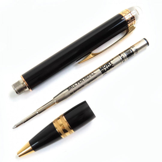 MONTBLANC Ballpoint pen Resin, Gold Plated black Starwalker