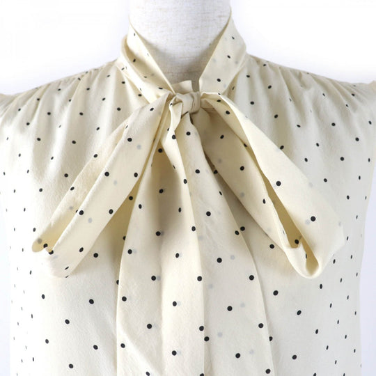 CELINE blouse Main: 100% silk Ivory Women 36 Used Authentic