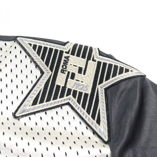 FENDI Short sleeve T-shirt FAF629 Outer: 100% acetate, Outer: 100% polyester, Part: 75% nylon, Part: 25% polyurethane, Part: 90% nylon Gray Ivory mens XS Used Authentic