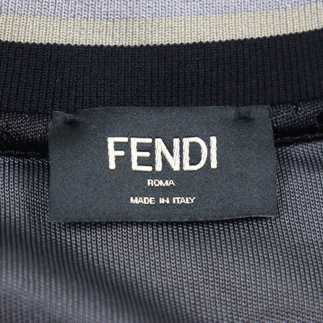 FENDI Short sleeve T-shirt FAF629 Outer: 100% acetate, Outer: 100% polyester, Part: 75% nylon, Part: 25% polyurethane, Part: 90% nylon Gray Ivory mens XS Used Authentic