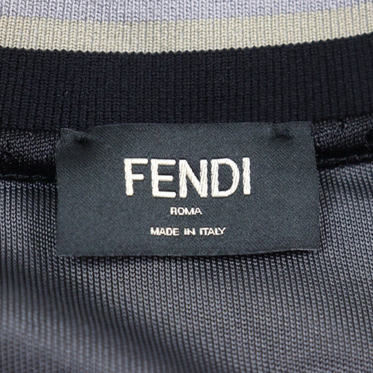 FENDI Short sleeve T-shirt FAF629 Outer: 100% acetate, Outer: 100% polyester, Part: 75% nylon, Part: 25% polyurethane, Part: 90% nylon Gray Ivory mens XS Used Authentic