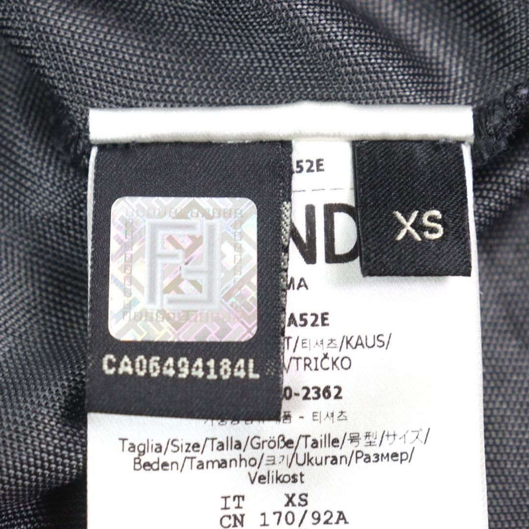 FENDI Short sleeve T-shirt FAF629 Outer: 100% acetate, Outer: 100% polyester, Part: 75% nylon, Part: 25% polyurethane, Part: 90% nylon Gray Ivory mens XS Used Authentic