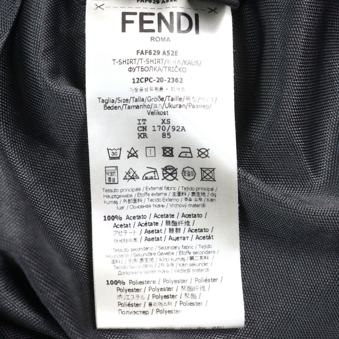 FENDI Short sleeve T-shirt FAF629 Outer: 100% acetate, Outer: 100% polyester, Part: 75% nylon, Part: 25% polyurethane, Part: 90% nylon Gray Ivory mens XS Used Authentic