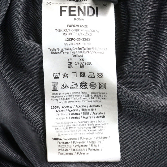 FENDI Short sleeve T-shirt FAF629 Outer: 100% acetate, Outer: 100% polyester, Part: 75% nylon, Part: 25% polyurethane, Part: 90% nylon Gray Ivory mens XS Used Authentic