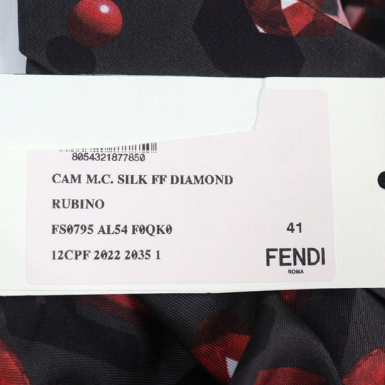 FENDI Short sleeve shirt FS0795 silk Black Red All-over pattern 41