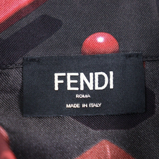 FENDI Short sleeve shirt FS0795 silk Black Red All-over pattern 41