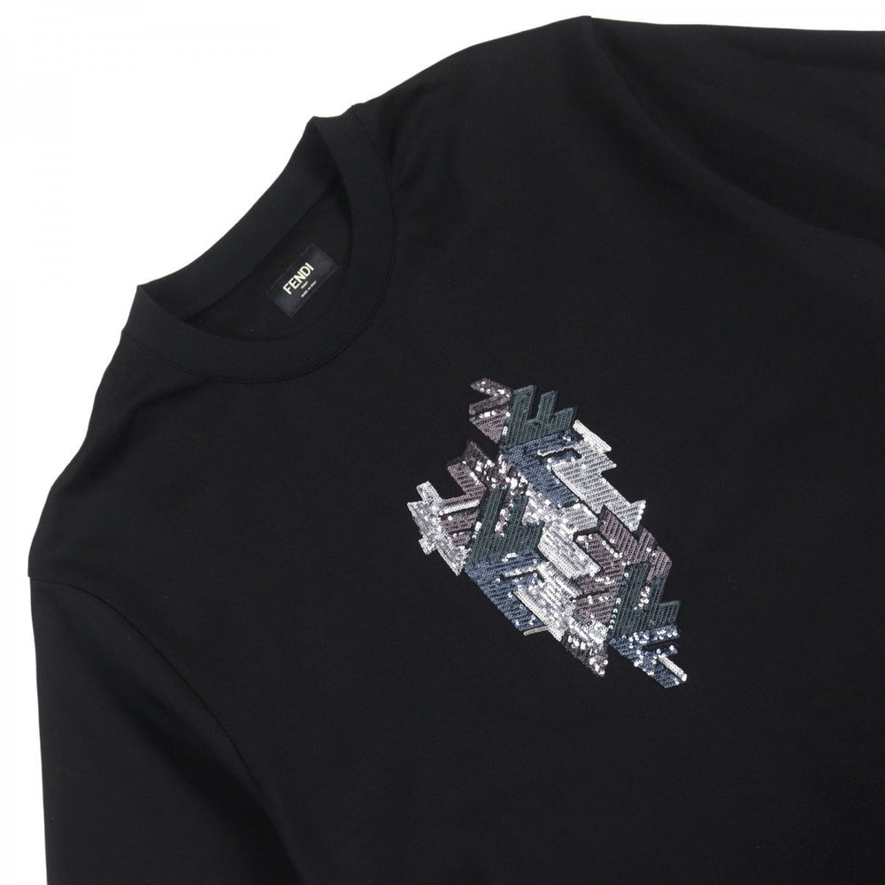 FENDI Short sleeve T-shirt FY1217 Outer: 100% cotton, some parts: 94% cotton, some parts: 6% elastane, some parts: 100% polyester Black type mens M Used Authentic
