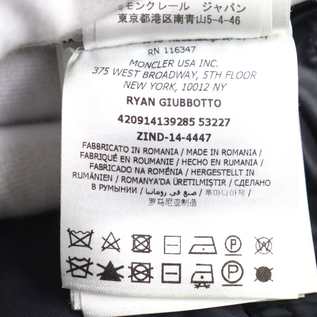 MONCLER Down jacket 420914139285 53227 Outer: 100% nylon, Lining: 100% nylon, Filling: 85% down, Filling: 15% feather, Part: 100% wool Navy RYAN GIUBBOTTO mens 2 Used Authentic