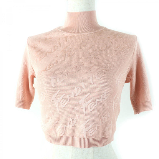 FENDI Short sleeve knit FZX772 Main: 47% cotton, 47% rayon, 6% nylon pink Women 38 Used Authentic