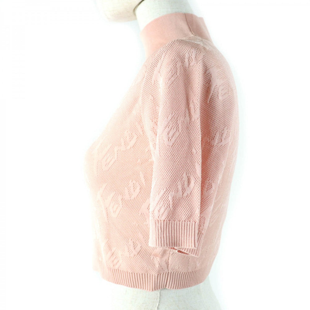 FENDI Short sleeve knit FZX772 Main: 47% cotton, 47% rayon, 6% nylon pink Women 38 Used Authentic