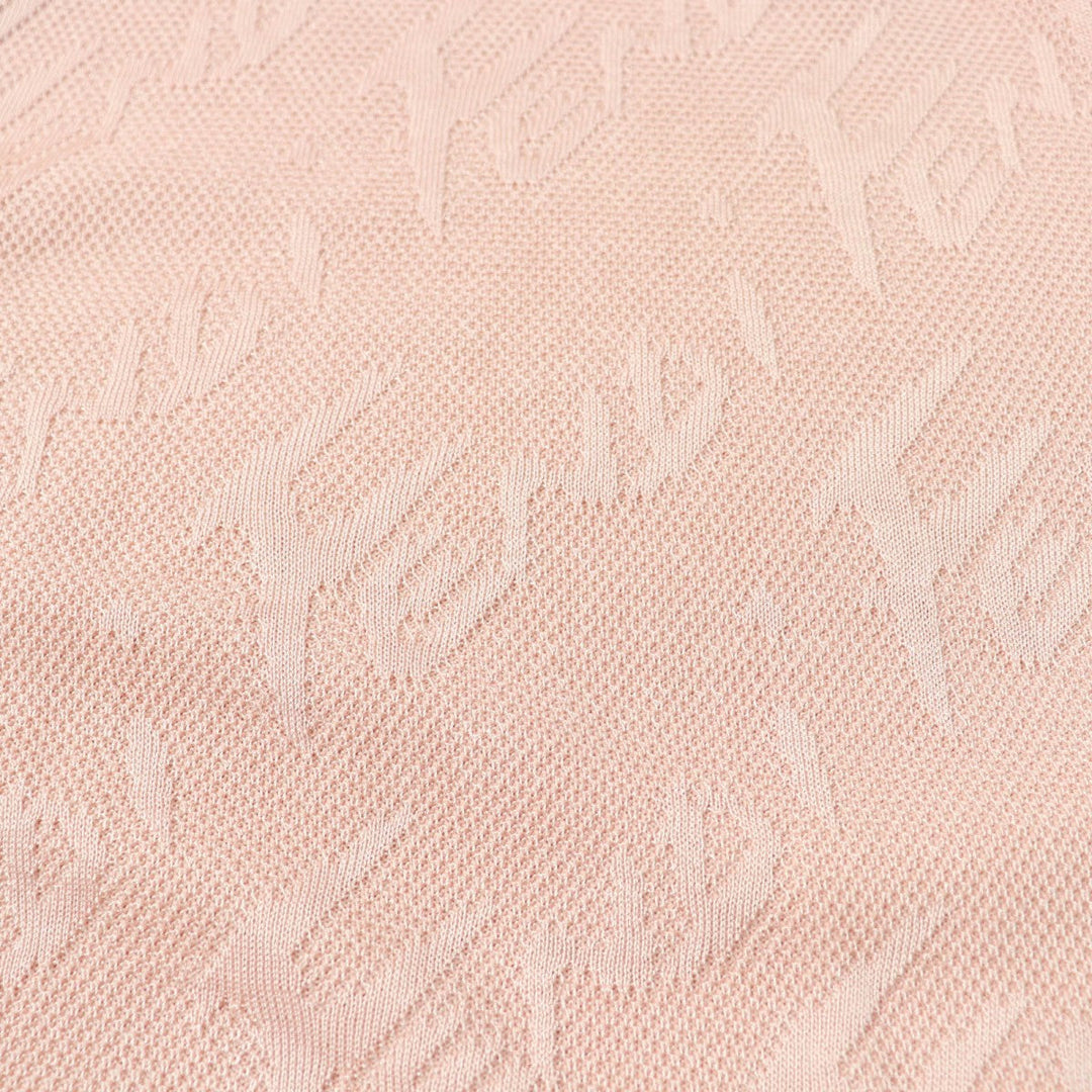 FENDI Short sleeve knit FZX772 Main: 47% cotton, 47% rayon, 6% nylon pink Women 38 Used Authentic