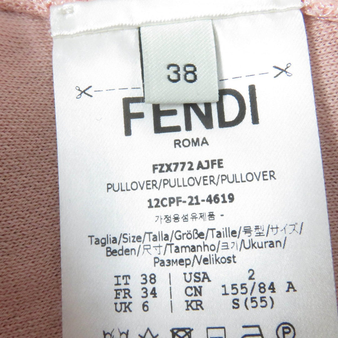 FENDI Short sleeve knit FZX772 Main: 47% cotton, 47% rayon, 6% nylon pink Women 38 Used Authentic
