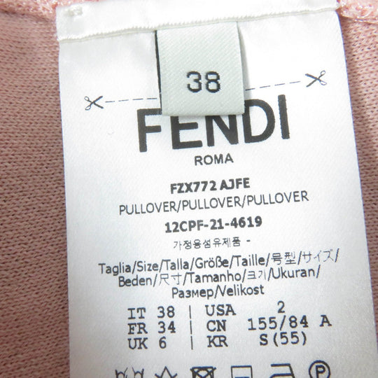 FENDI Short sleeve knit FZX772 Main: 47% cotton, 47% rayon, 6% nylon pink Women 38 Used Authentic
