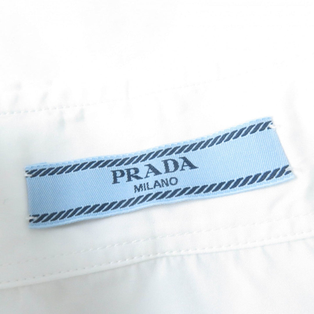 PRADA Short sleeve shirt P419G cotton white Poplin Shirt 40
