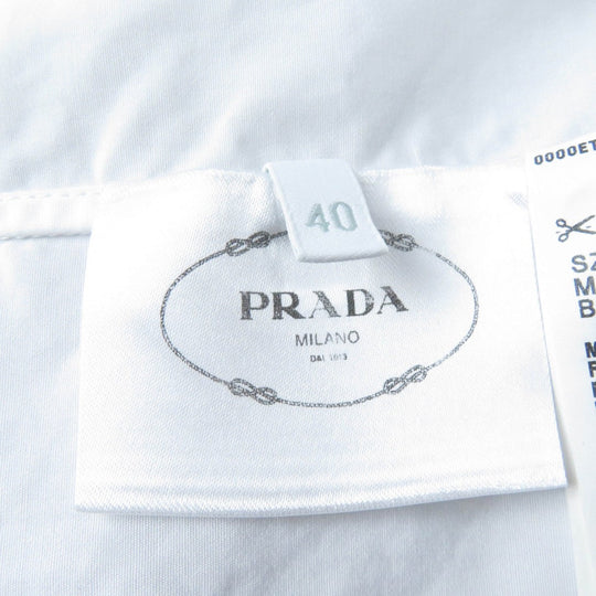 PRADA Short sleeve shirt P419G cotton white Poplin Shirt 40
