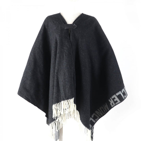MONCLER poncho Main: 76% wool, 22% nylon, 2% other Charcoal gray MANTELLA Women Used Authentic