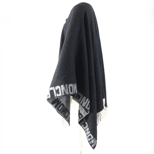 MONCLER poncho Main: 76% wool, 22% nylon, 2% other Charcoal gray MANTELLA Women Used Authentic