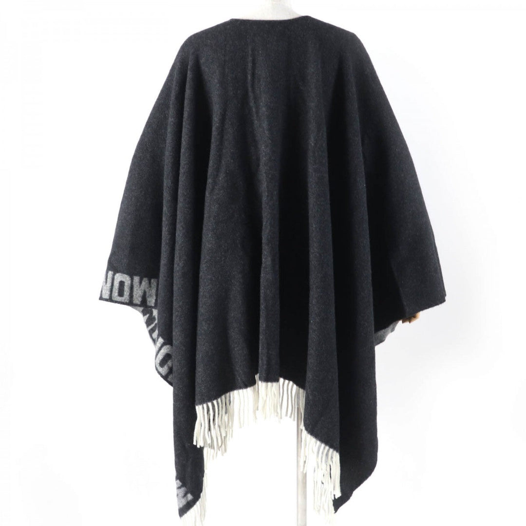 MONCLER poncho Main: 76% wool, 22% nylon, 2% other Charcoal gray MANTELLA Women Used Authentic