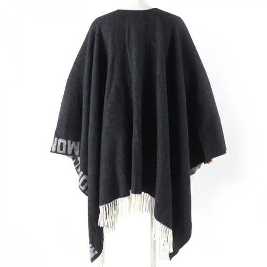 MONCLER poncho Main: 76% wool, 22% nylon, 2% other Charcoal gray MANTELLA Women Used Authentic