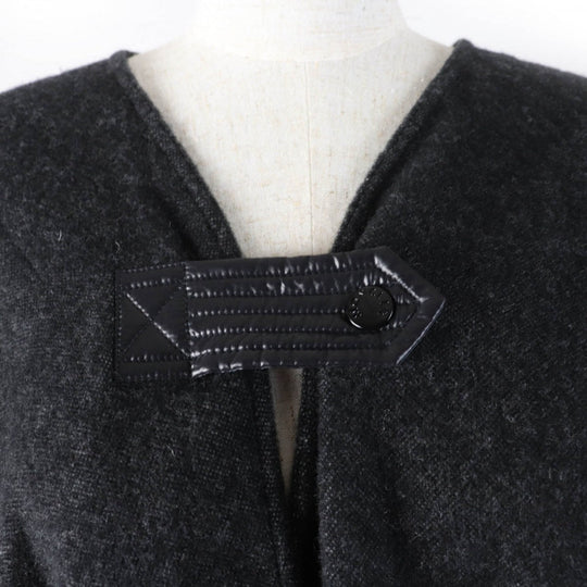 MONCLER poncho Main: 76% wool, 22% nylon, 2% other Charcoal gray MANTELLA Women Used Authentic