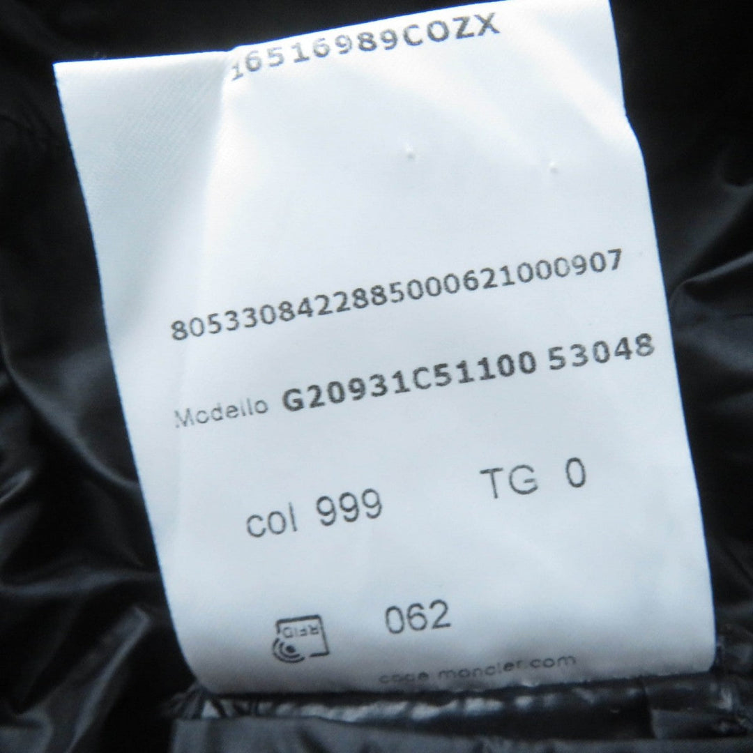 MONCLER down coat Nylon black HERMINE zero