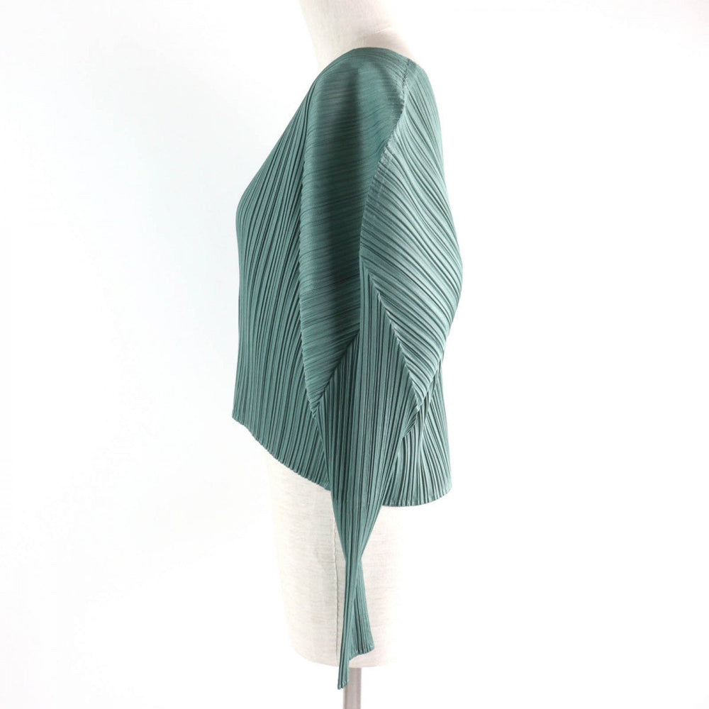 PLEATS PLEASE cardigan PP23JO123 Main: 100% polyester green MONTHLY COLORS�FJUNE Women 3 Used Authentic