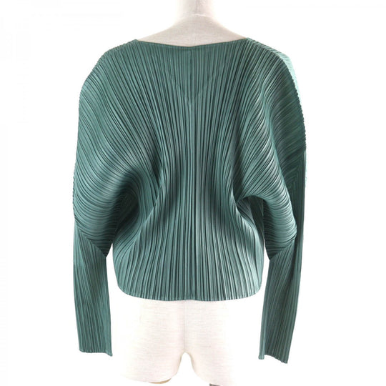 PLEATS PLEASE cardigan PP23JO123 Main: 100% polyester green MONTHLY COLORS�FJUNE Women 3 Used Authentic