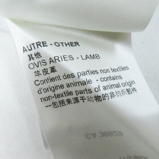 LOUIS VUITTON Short sleeve T-shirt Main: 100% cotton, Leather part: Sheepskin white Women L Used Authentic