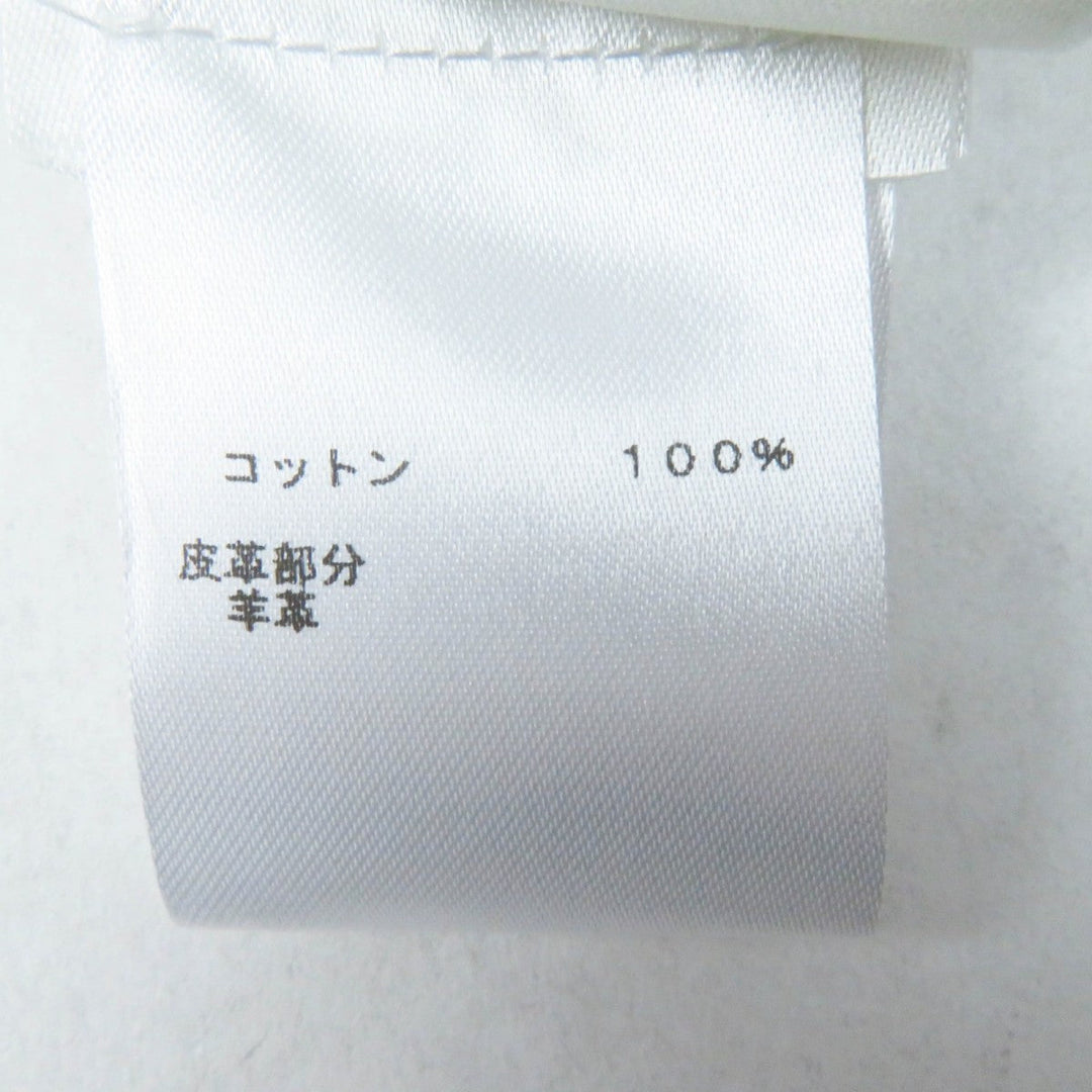 LOUIS VUITTON Short sleeve T-shirt Main: 100% cotton, Leather part: Sheepskin white Women L Used Authentic