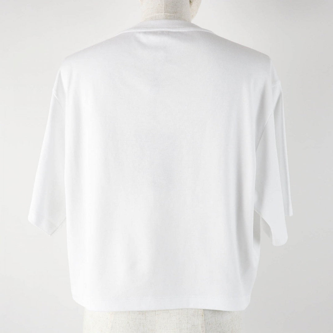 LOUIS VUITTON Short sleeve T-shirt Main: 100% cotton, Leather part: Sheepskin white Women L Used Authentic
