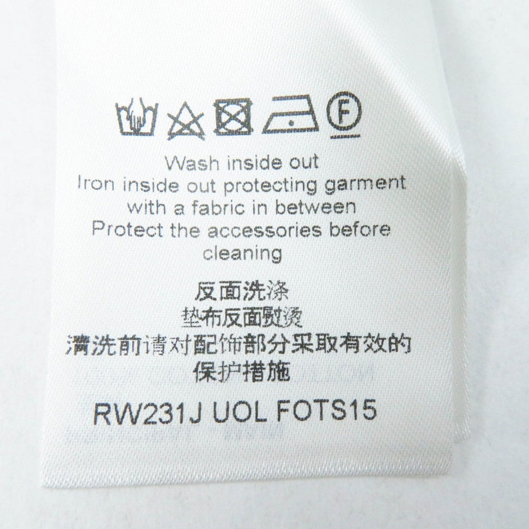 LOUIS VUITTON Short sleeve T-shirt Main: 100% cotton, Leather part: Sheepskin white Women L Used Authentic
