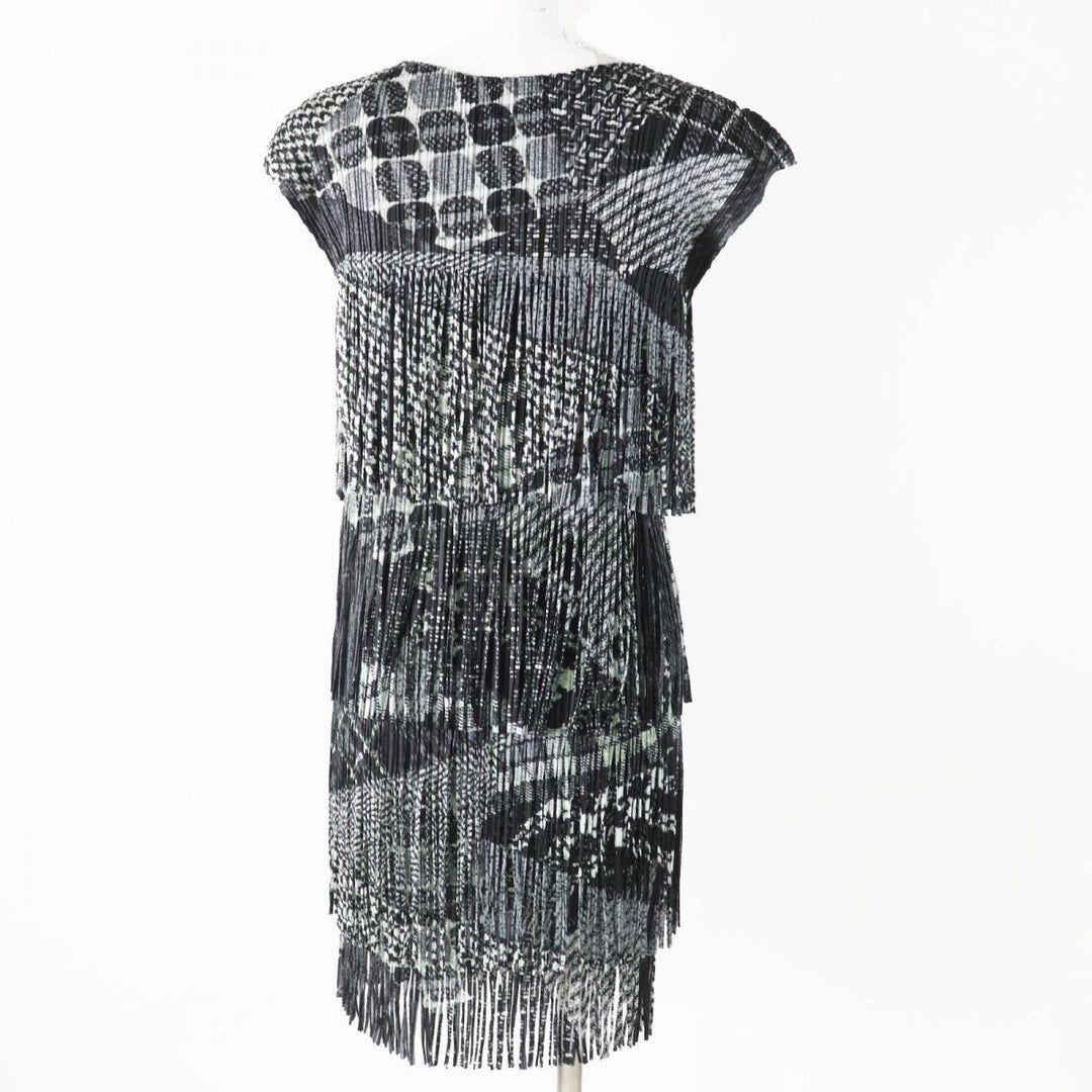 PLEATS PLEASE one piece PP43-JT476 Main: 100% polyester Black Grey Green Women 4 Used Authentic